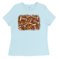 Baby Blue american football background Ladies Tee - JahusDesignShop