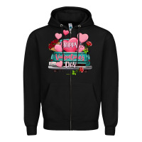 Black Happy Valentine's day turquoise truck Zipper Hoodie - HowdyJamesFarm