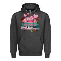 Charcoal Heather Happy Valentine's day turquoise truck Zipper Hoodie - HowdyJamesFarm
