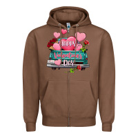 Chestnut Happy Valentine's day turquoise truck Zipper Hoodie - HowdyJamesFarm