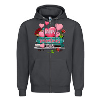Smoke Happy Valentine's day turquoise truck Zipper Hoodie - HowdyJamesFarm