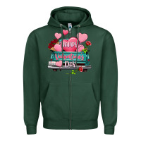Happy Valentine's Day Turquoise Truck Zipper Hoodie | Teevron