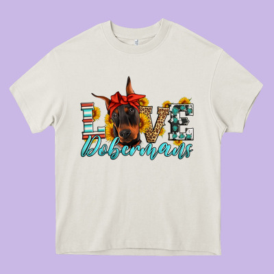 Love Dobermans Heavy Core Tee Designed By Artiststas
