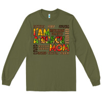 Army Green i am a black mom Long Sleeve Tee - LillyAllenDesigns