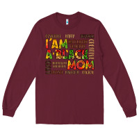 Burgundy i am a black mom Long Sleeve Tee - LillyAllenDesigns