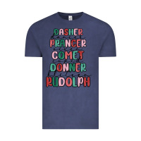 Vintage Denim dasher dancer prancer vixer comet cupid donner bli Vintage Tee - MaliasSmallBusiness