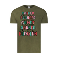 Vintage Olive dasher dancer prancer vixer comet cupid donner bli Vintage Tee - MaliasSmallBusiness
