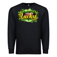 Black St. Patrick's Day lips lucky Premium Sweatshirt - HowdyJamesFarm