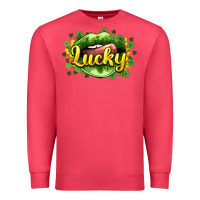 Cardinal St. Patrick's Day lips lucky Premium Sweatshirt - HowdyJamesFarm