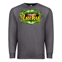 Charcoal Heather St. Patrick's Day lips lucky Premium Sweatshirt - HowdyJamesFarm