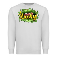 Dove Grey St. Patrick's Day lips lucky Premium Sweatshirt - HowdyJamesFarm