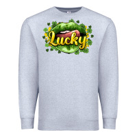 Heather Grey St. Patrick's Day lips lucky Premium Sweatshirt - HowdyJamesFarm