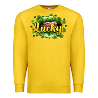 Lemon St. Patrick's Day lips lucky Premium Sweatshirt - HowdyJamesFarm