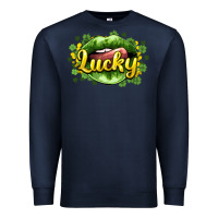 Navy St. Patrick's Day lips lucky Premium Sweatshirt - HowdyJamesFarm
