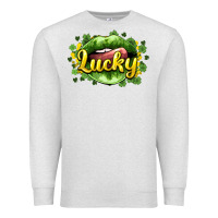 Oatmeal Heather St. Patrick's Day lips lucky Premium Sweatshirt - HowdyJamesFarm