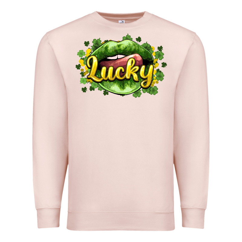 St. Patrick's Day Lips Lucky Premium Sweatshirt by HowdyJamesFarm | Teevron