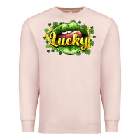 Pale Pink St. Patrick's Day lips lucky Premium Sweatshirt - HowdyJamesFarm