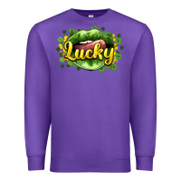 Purple St. Patrick's Day lips lucky Premium Sweatshirt - HowdyJamesFarm
