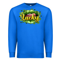True Royal St. Patrick's Day lips lucky Premium Sweatshirt - HowdyJamesFarm