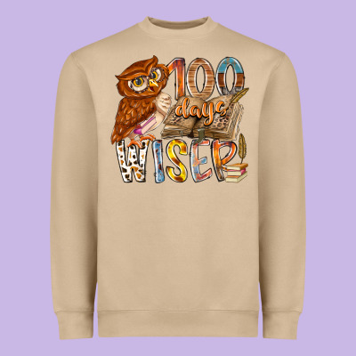 100 Days Wiser Heavyweight Sweatshirt Designed By Racoondesign