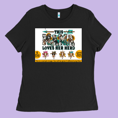 This Mama  Loves Her Herd Goats Ladies Tee Designed By Jasminsmagicworld