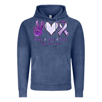 Vintage Denim Peace love cure Testicular Cancer Vintage Hoodie - NancyCooperArtShop