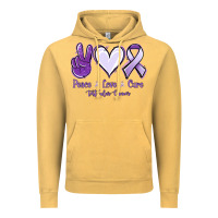 Vintage Mustard Peace love cure Testicular Cancer Vintage Hoodie - NancyCooperArtShop