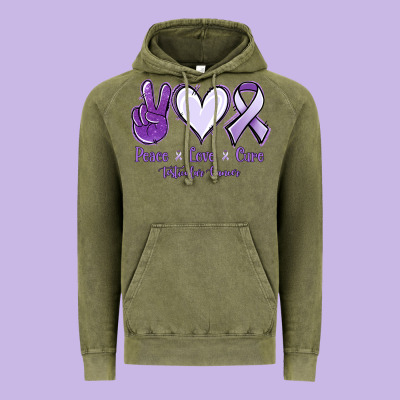 Peace Love Cure Testicular Cancer Vintage Hoodie Designed By Nancycooperartshop