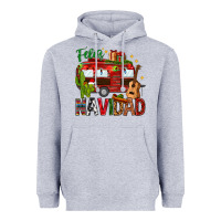 Heather Grey Feliz Navidad Christmas Mexico Heavyweight Hoodie - HowdyJamesFarm