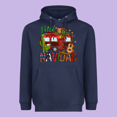 Feliz Navidad Christmas Mexico Heavyweight Hoodie Designed By Howdyjamesfarm
