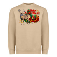 Mushroom Merry Christmas Deer Heavyweight Sweatshirt - LillyAllenDesigns