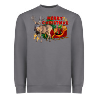 Storm Merry Christmas Deer Heavyweight Sweatshirt - LillyAllenDesigns