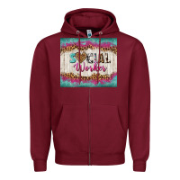 Burgundy western social worker tumbler tbs (1) Zipper Hoodie - TumblerDesignByShophia