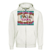 Oatmeal Heather western social worker tumbler tbs (1) Zipper Hoodie - TumblerDesignByShophia