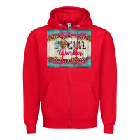 Red western social worker tumbler tbs (1) Zipper Hoodie - TumblerDesignByShophia