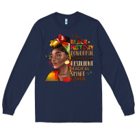 Navy i am black history Long Sleeve Tee - LillyAllenDesigns
