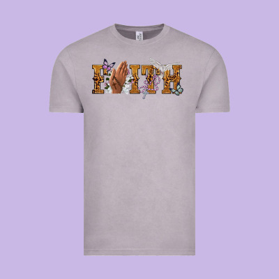 Faith With Praying Hands Vintage Tee Designed By Nancycooperartshop