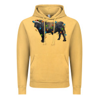Christmas Black Angus Bull With Christmas Lights Vintage Hoodie | Teevron