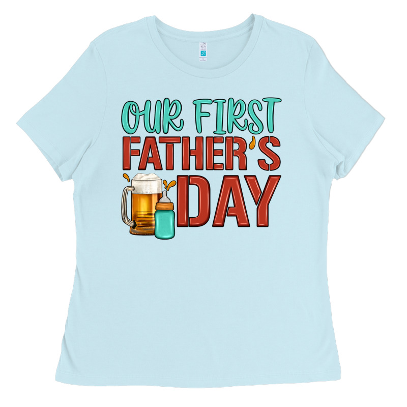 Our First Father's Day Ladies Tee by Artiststas | Teevron