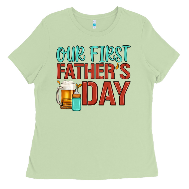 Our First Father's Day Ladies Tee by Artiststas | Teevron