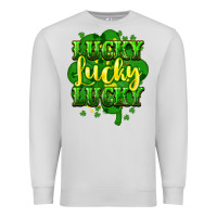 Dove Grey lucky lucky lucky clover St. Patrick's Premium Sweatshirt - HowdyJamesFarm