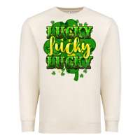 Sandshell lucky lucky lucky clover St. Patrick's Premium Sweatshirt - HowdyJamesFarm