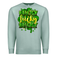 Seafoam lucky lucky lucky clover St. Patrick's Premium Sweatshirt - HowdyJamesFarm