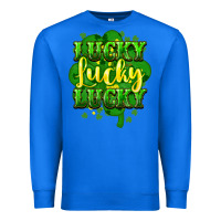True Royal lucky lucky lucky clover St. Patrick's Premium Sweatshirt - HowdyJamesFarm