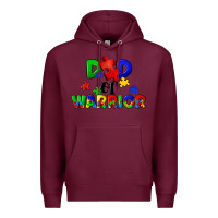 Burgundy Dad of warrior Premium Hoodie - CowGirlArtShop