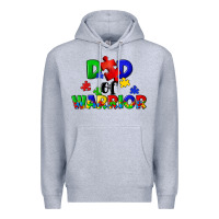 Heather Grey Dad of warrior Premium Hoodie - CowGirlArtShop