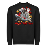 Black Merry Christmas Tortoise And Koala Heavyweight Sweatshirt - LillyAllenDesigns