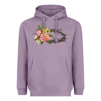 Lavender Crown of thorns floral Easter Heavyweight Hoodie - CowGirlArtShop