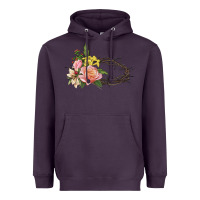 Plum Crown of thorns floral Easter Heavyweight Hoodie - CowGirlArtShop