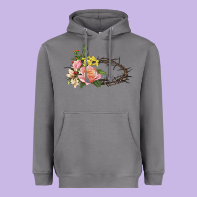 Crown Of Thorns Floral Easter Heavyweight Hoodie Designed By Cowgirlartshop